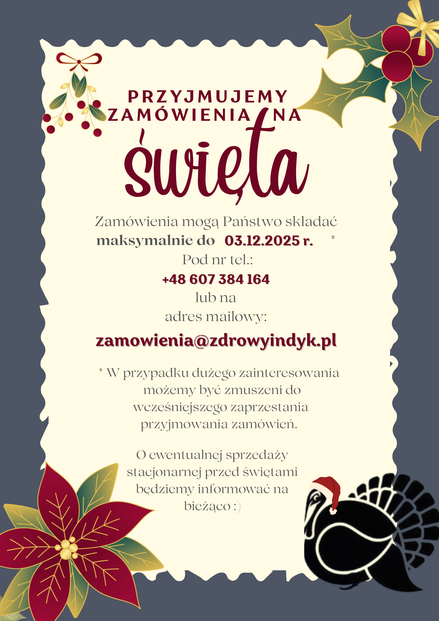Zamówienia - Święta Bożego Narodzenia 2025